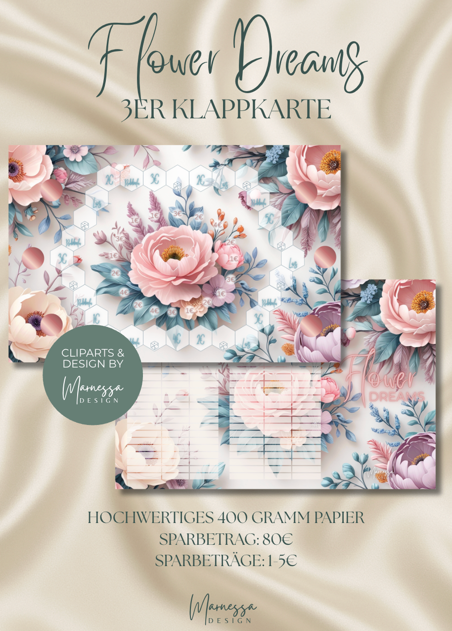 FLOWER DREAMS | 3er Klappkarte | Sparchallenge