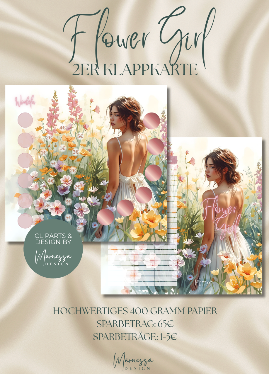 FLOWER GIRL | 2er Klappkarte | Sparchallenge