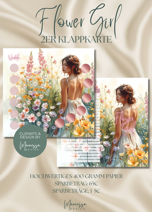 FLOWER GIRL | 2er Klappkarte | Sparchallenge