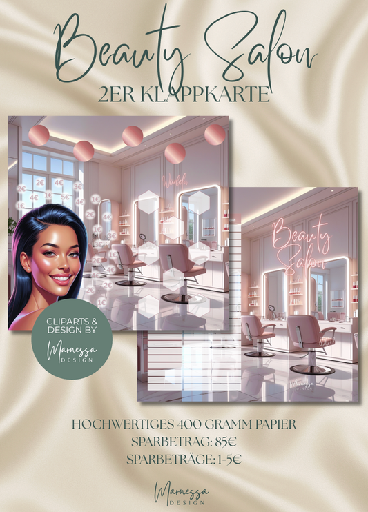 BEAUTY SALON | 2er Klappkarte | Sparchallenge
