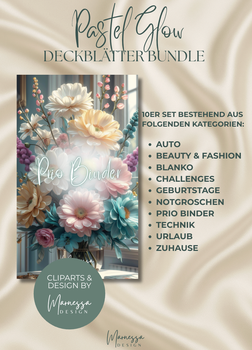DECKBLÄTTER BUNDLE "PASTEL GLOW" | 10 Stk.| Trennblätter | Deckblätter | matt foliert