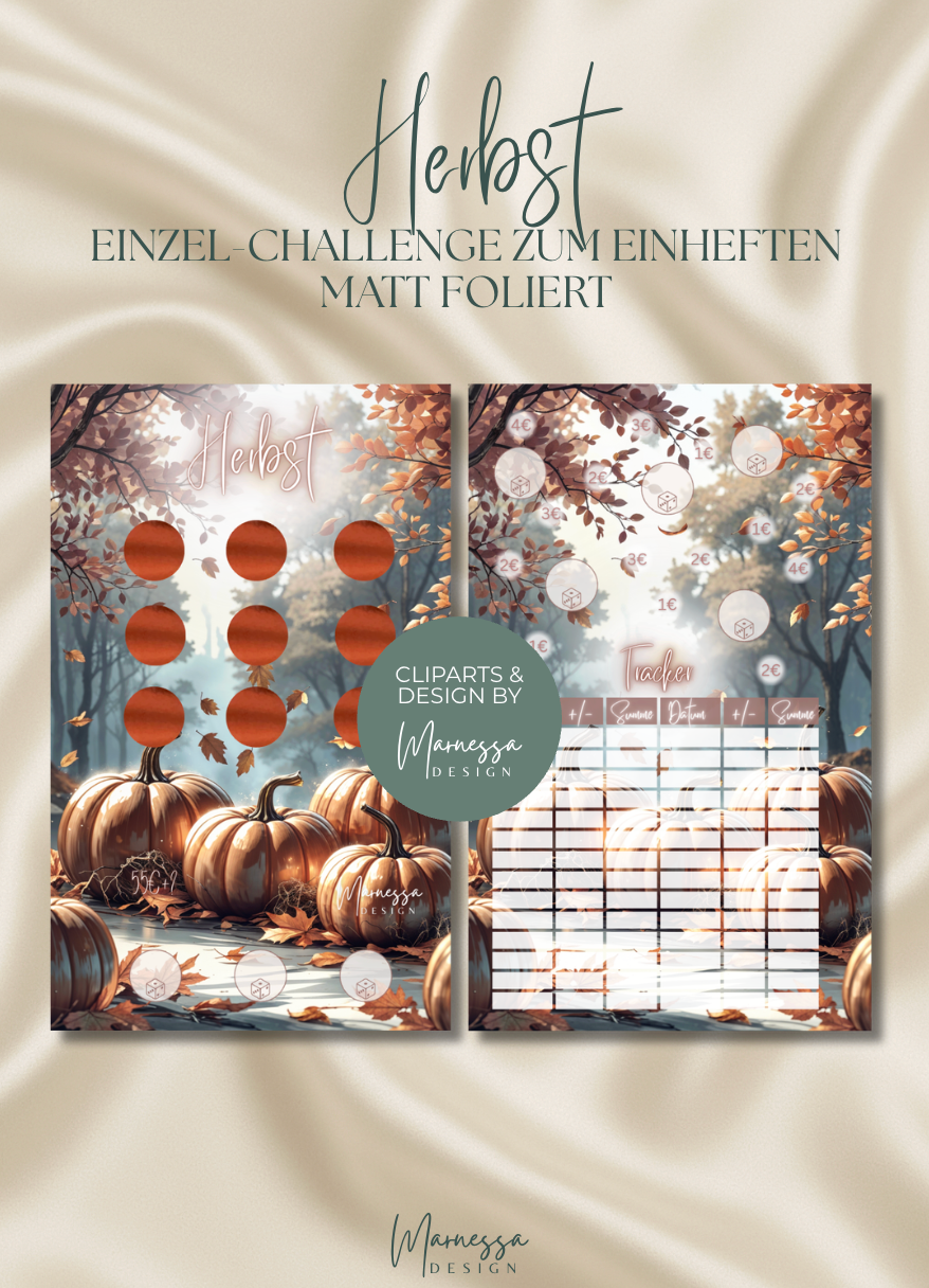 Jahreszeiten "ROSY GLOW" | Einzel-Challenges zum einheften | matt foliert | A6