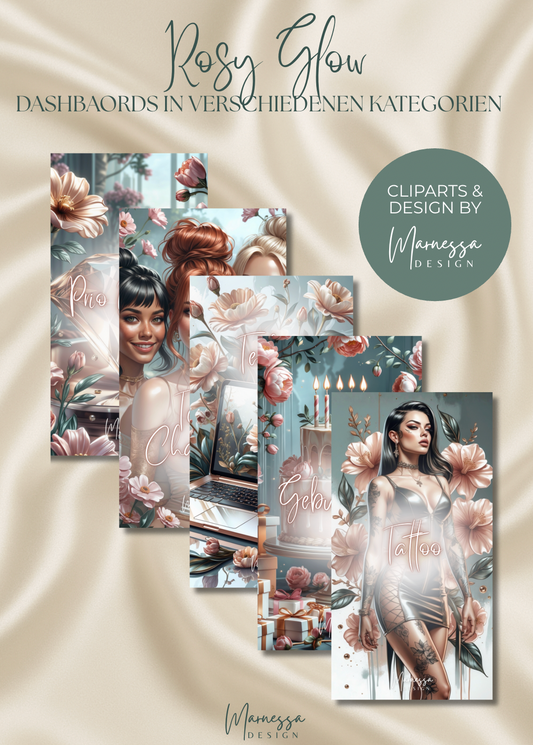 DASHBOARDS "ROSY GLOW" EINZELN | matt foliert | A6