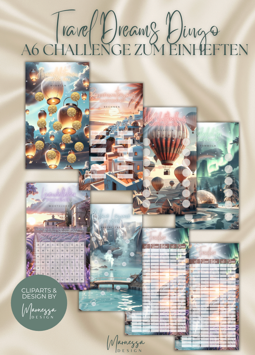 TRAVEL DREAMS DINGO  | Sparchallenge zum einheften | matt foliert | A6