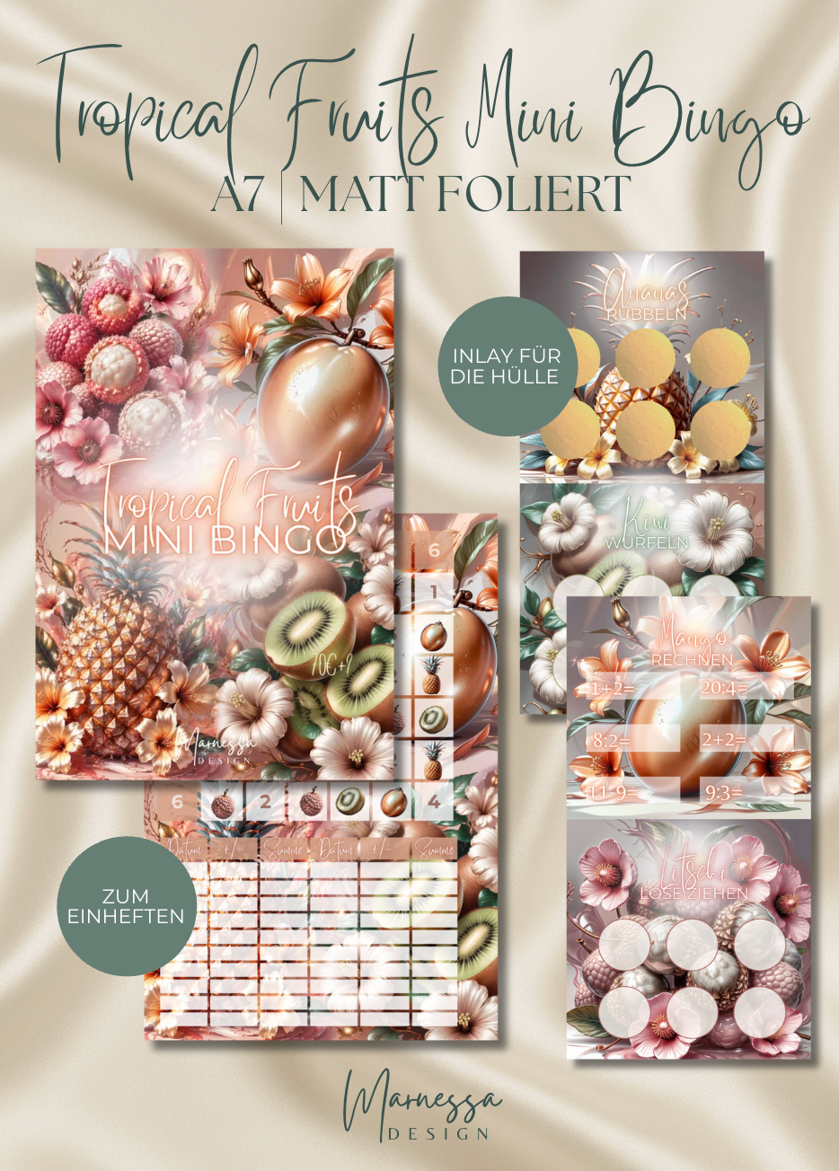 TROPICAL FRUITS BINGO | matt foliert | A7