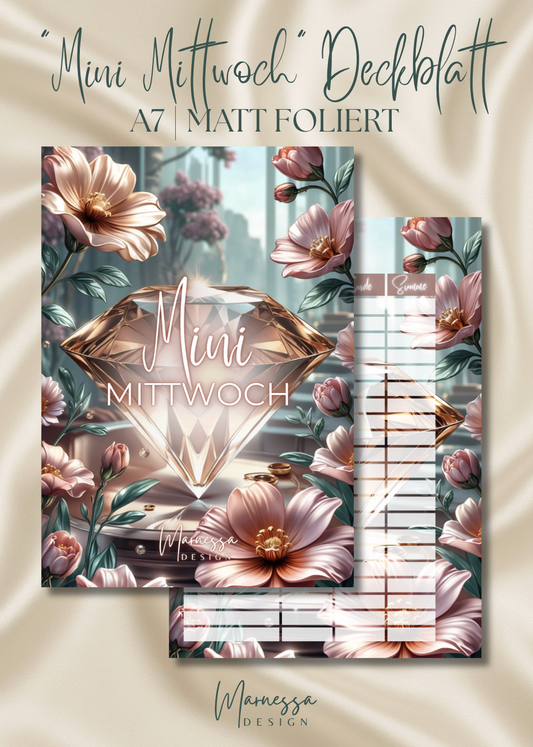 Mini Mittwoch | DECKBLATT "ROSY GLOW" | Trennblatt | Deckblatt | matt foliert | A7