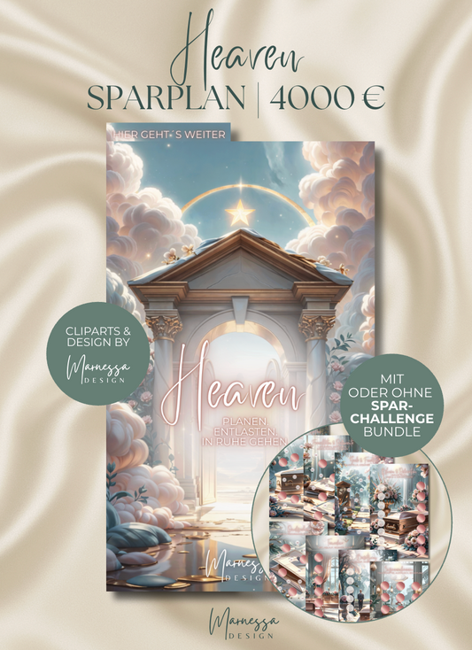 4000 € Sparplan | EINLAGEN "HEAVEN" | matt foliert | A6