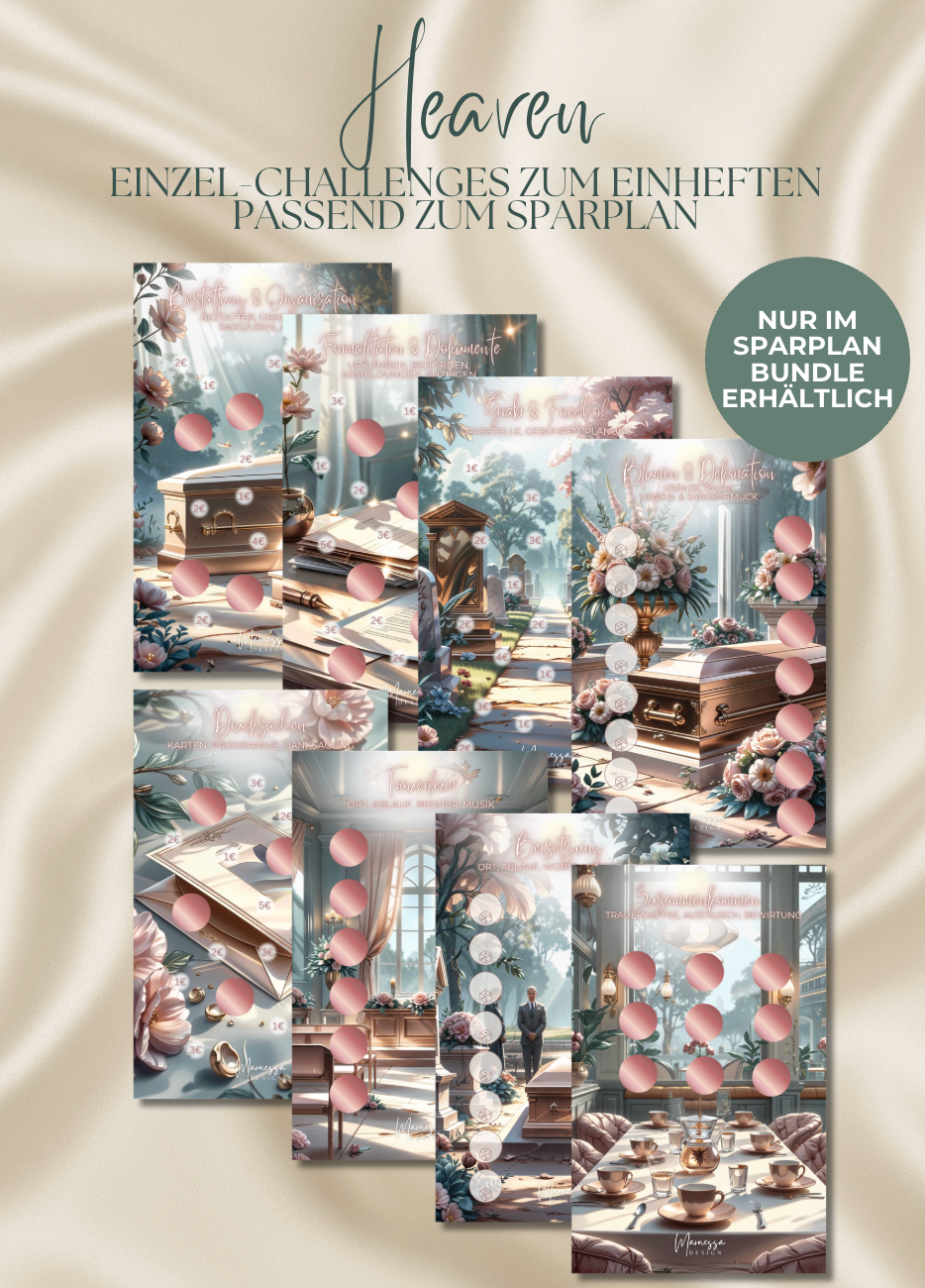 4000 € Sparplan | EINLAGEN "HEAVEN" | matt foliert | A6