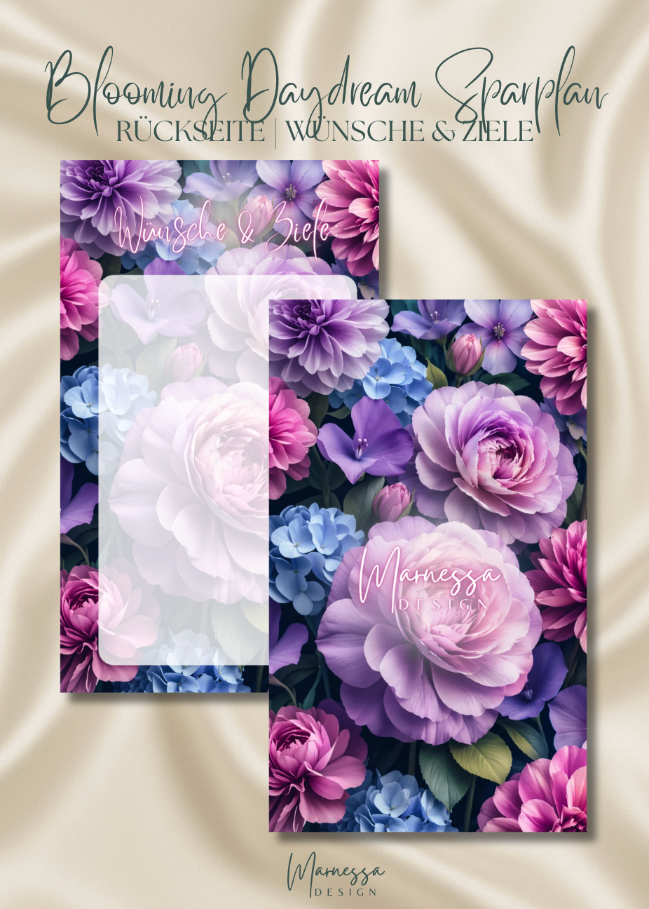 3000 € Sparplan | EINLAGEN "BLOOMING DAYDREAM" | matt foliert | A6