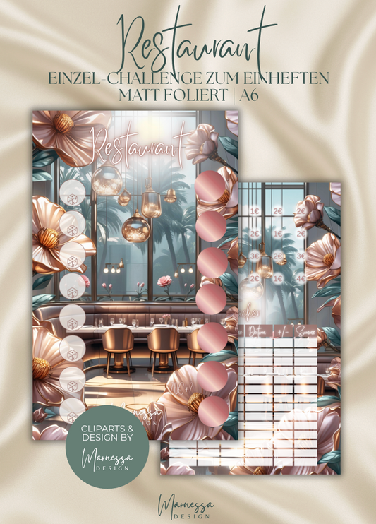 RESTAURANT "ROSY GLOW" | Einzel-Challenge zum einheften | matt foliert | A6