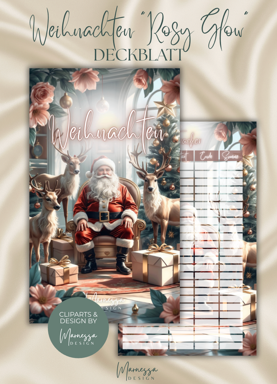 DECKBLÄTTER "ROSY GLOW" EINZELN | Trennblatt | Deckblatt | matt foliert | A6
