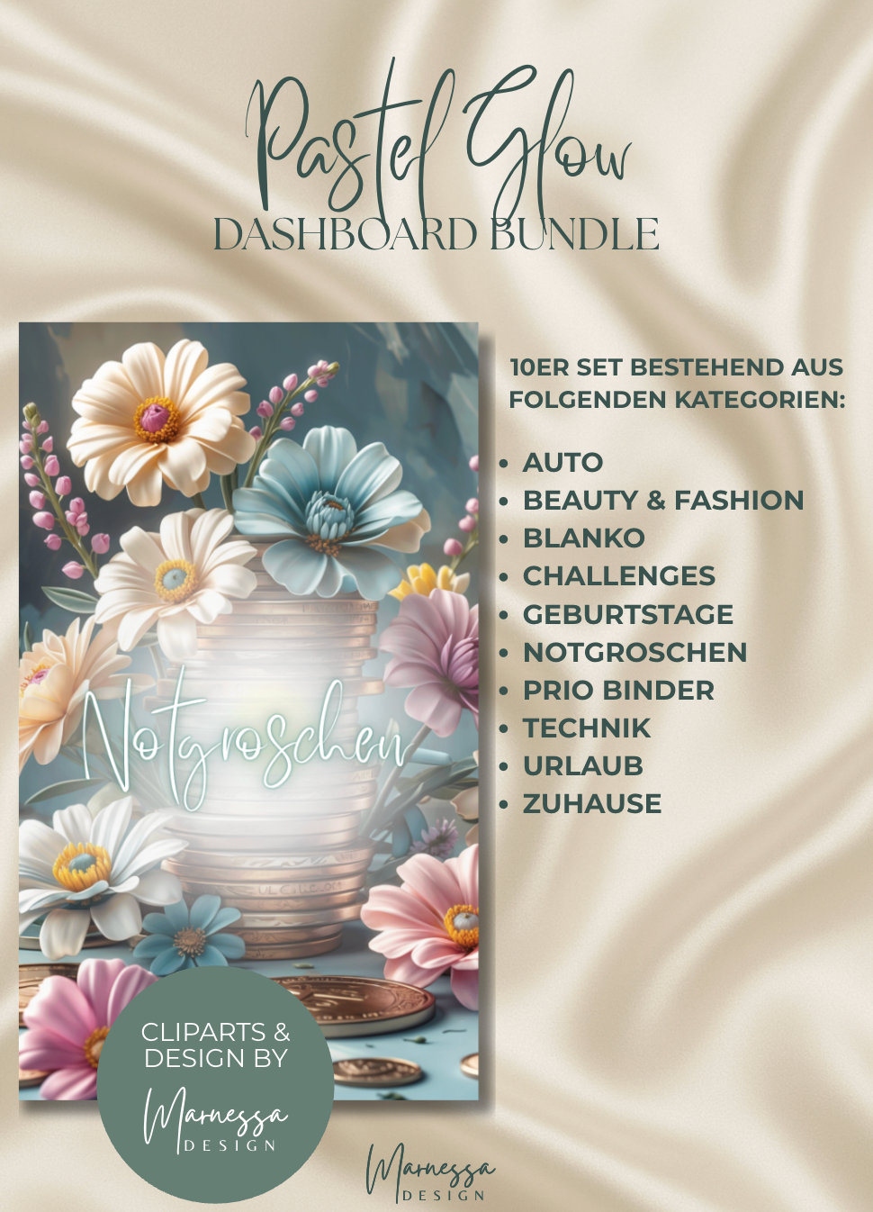 DASHBOARD BUNDLE "PASTEL GLOW" | 10 Stk. | matt foliert