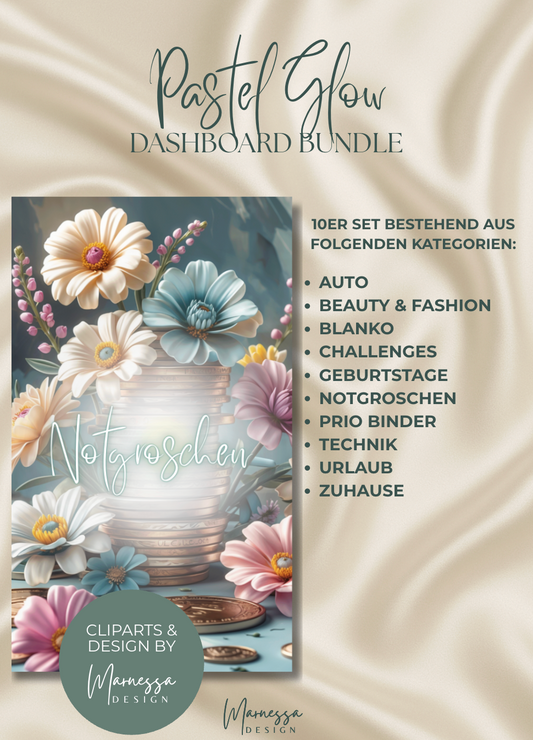 DASHBOARD BUNDLE "PASTEL GLOW" | 10 Stk. | matt foliert