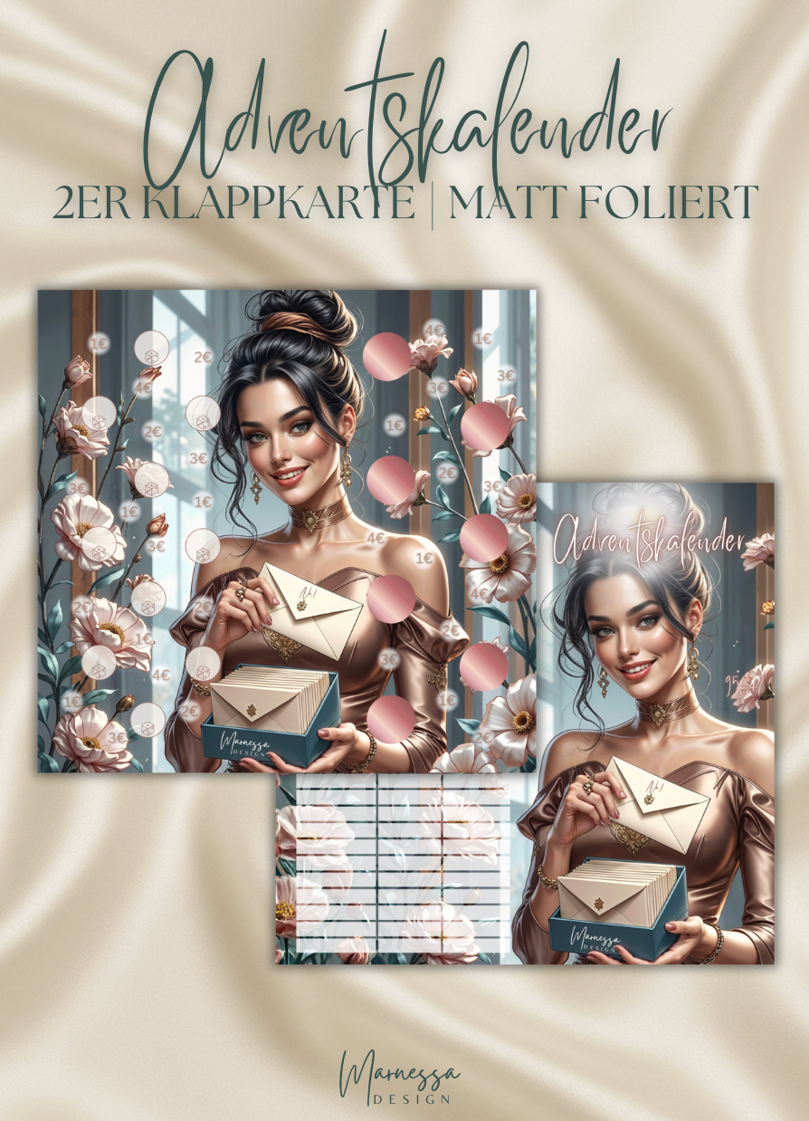 ADVENTSKALENDER | 2er Klappkarte | Sparchallenge | matt foliert | A6