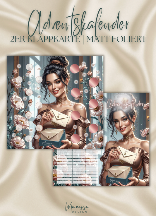 ADVENTSKALENDER | 2er Klappkarte | Sparchallenge | matt foliert | A6