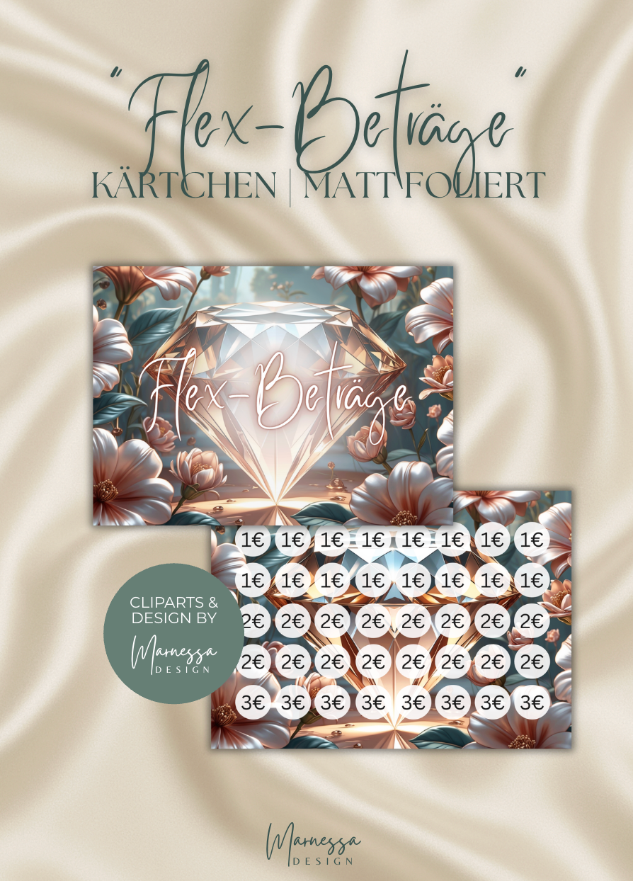 Flex Beträge Kärtchen "ROSY GLOW" | matt foliert