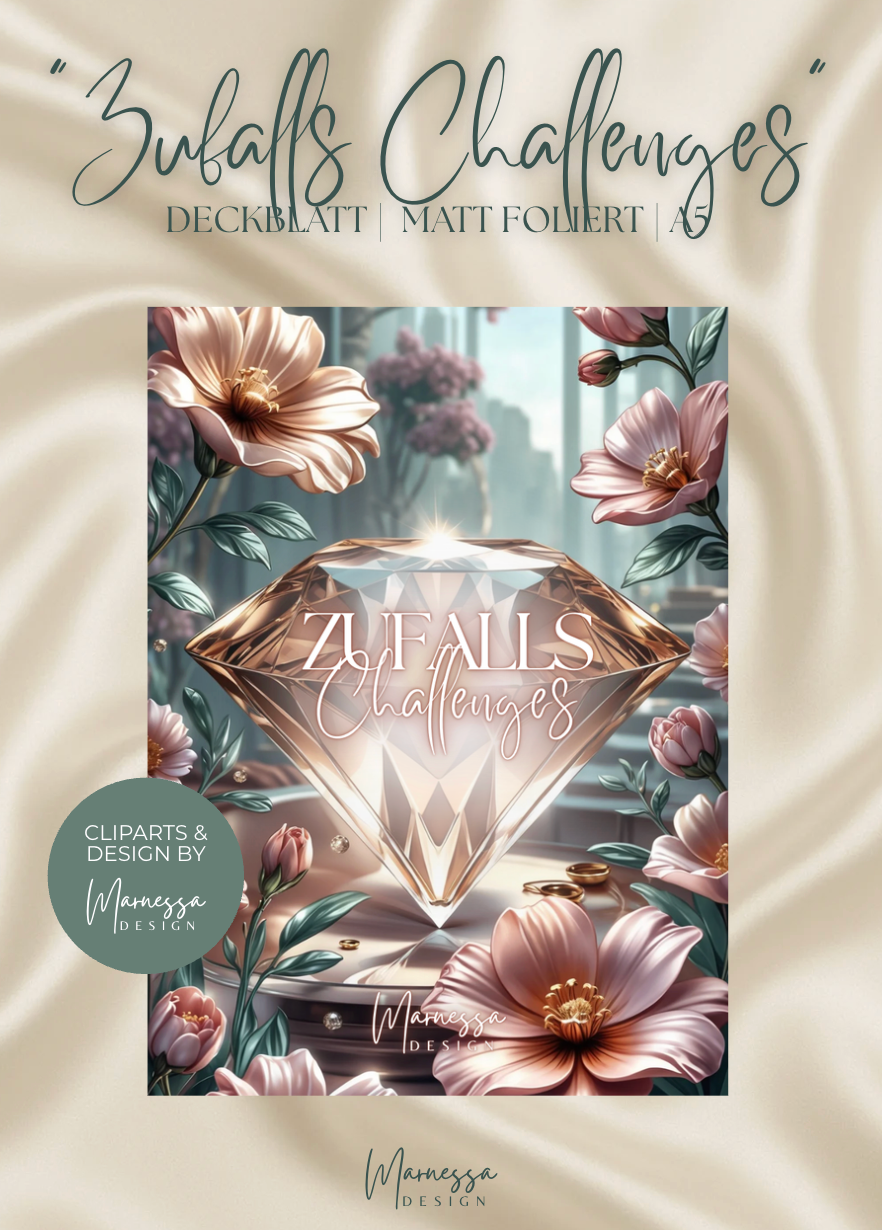 12er Register | ZUFALLS CHALLENGES | BUDGET PLANUNG | BLANKO | ROSY GLOW | matt foliert | A5