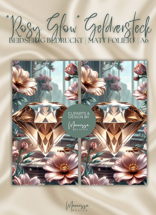 ROSY GLOW | Geldversteck Dashboard  | Inlay | matt foliert | A6