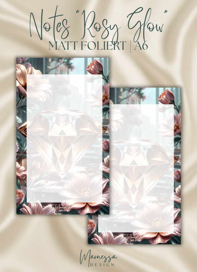 NOTES "ROSY GLOW" | matt foliert | A6