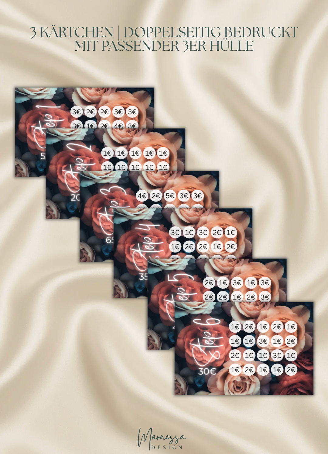 250 € Mini Sparplan A6 | DARK ROSE  | Sparchallenge zum einheften | matt foliert | A6