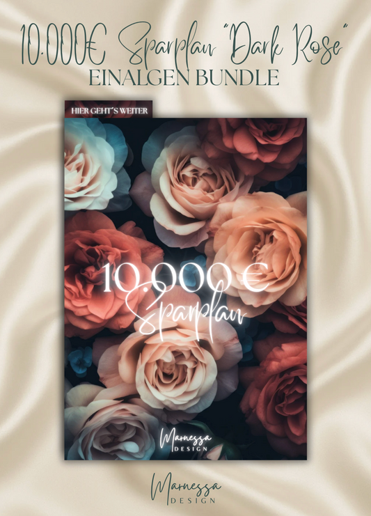 10000 € Sparplan | EINLAGEN "DARK ROSE" | matt foliert | A5