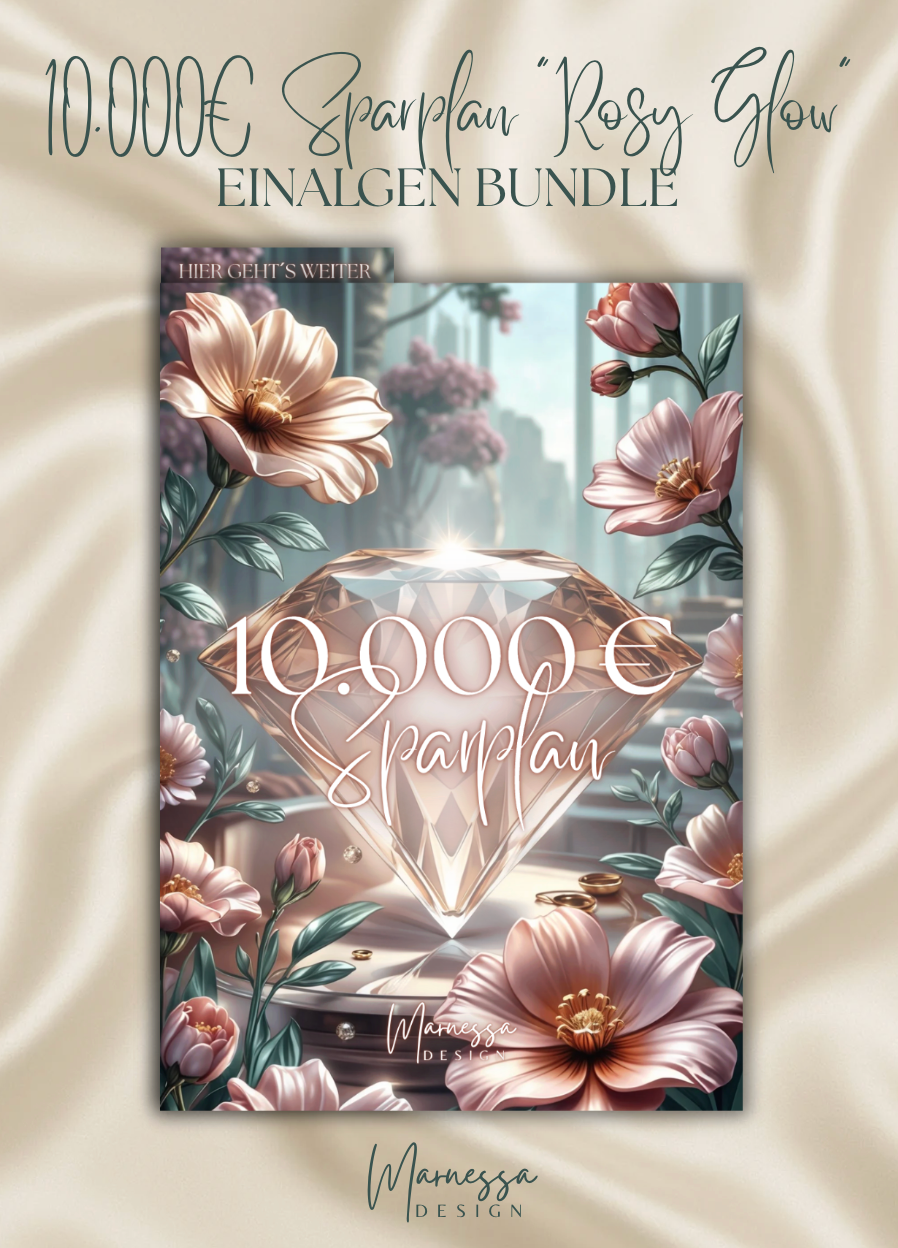 10000 € Sparplan | BUNDLE "ROSY GLOW" | matt foliert | A5