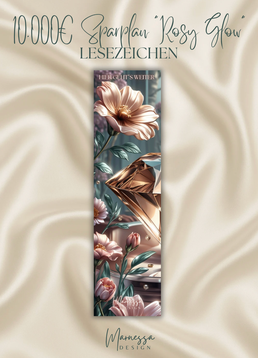 10000 € Sparplan | EINLAGEN "ROSY GLOW" | matt foliert | A5