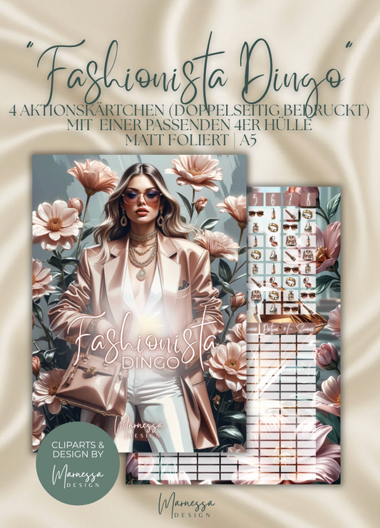 FASHIONISTA DINGO  | ROSY GLOW  | Sparchallenge zum einheften | matt foliert | A5
