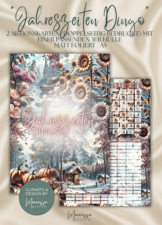JAHRESZEITEN DINGO  | ROSY GLOW  | Sparchallenge zum einheften | matt foliert | A5