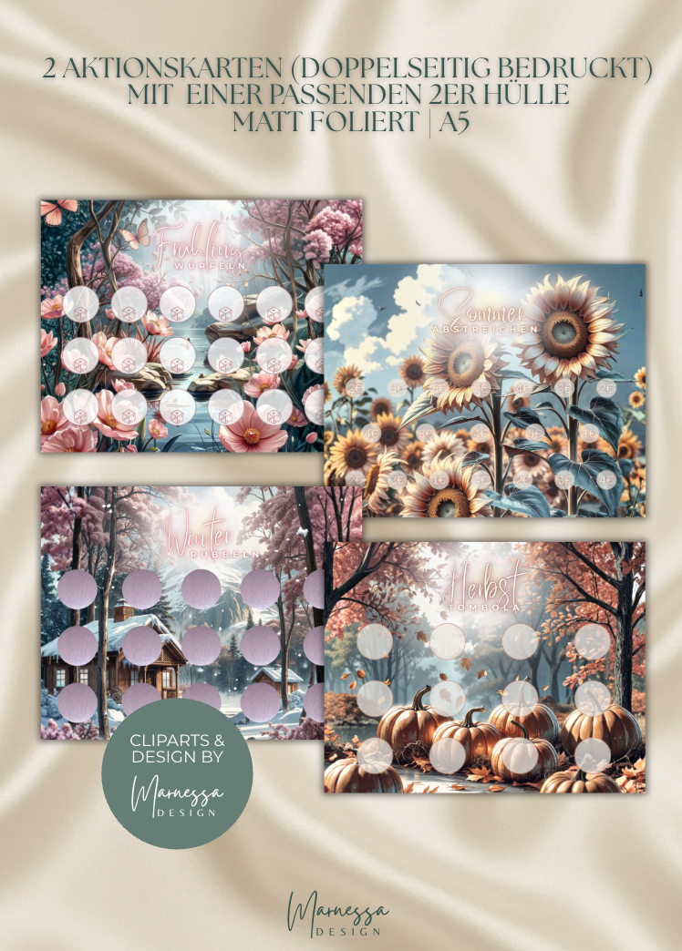 JAHRESZEITEN DINGO  | ROSY GLOW  | Sparchallenge zum einheften | matt foliert | A5