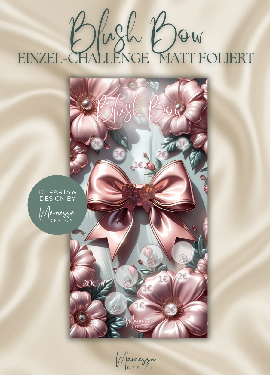 BLUSH BOW | Einzel-Challenge | Sparchallenge | matt foliert | A6