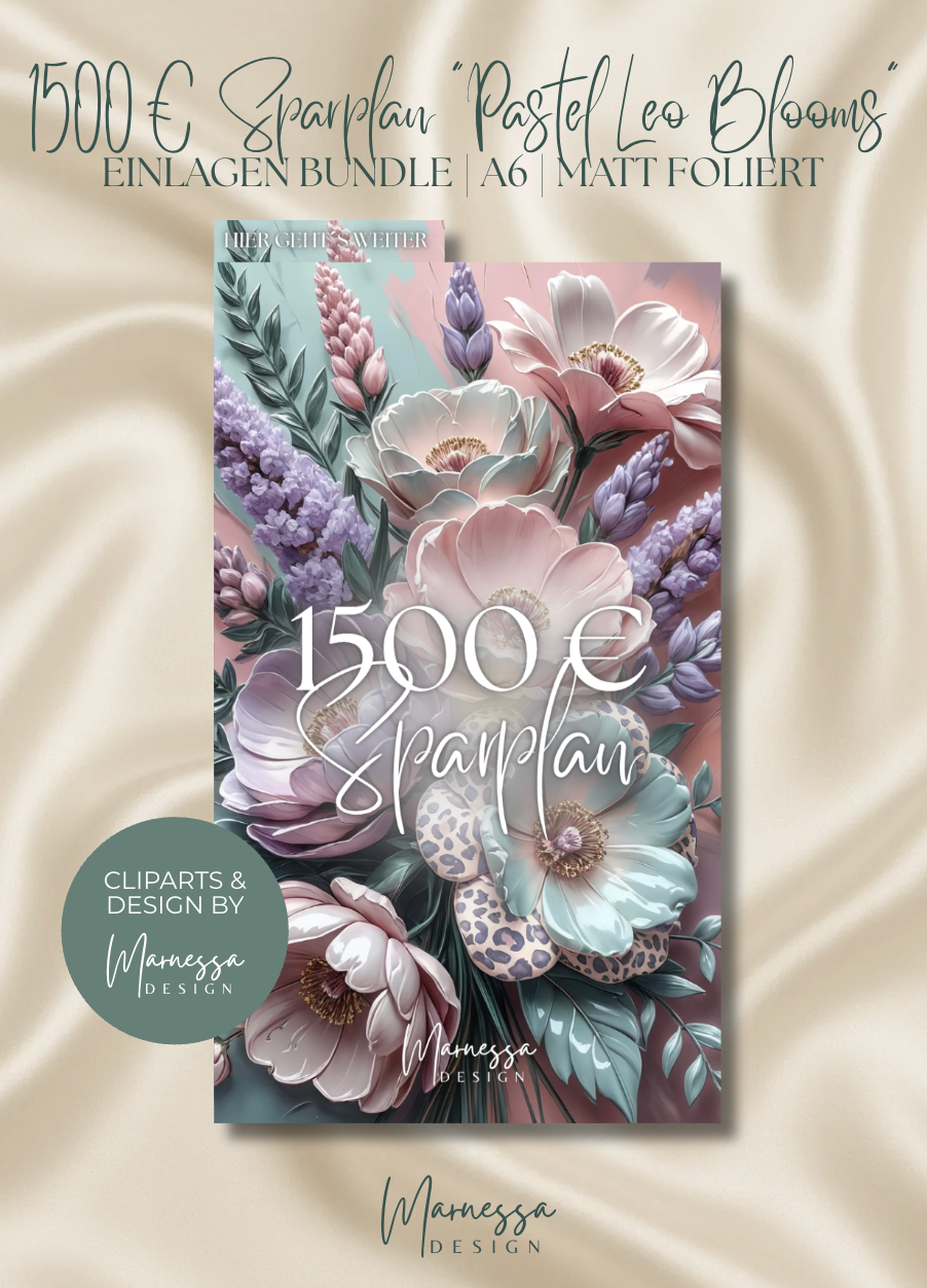 1500 € SPARPLAN | BUNDLE "PASTEL LEO BLOOMS" | matt foliert | A6
