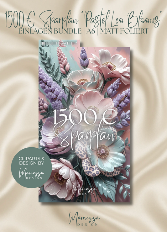 "PASTEL LEO BLOOMS" SPARPLAN | 1500 € | matt foliert | A6