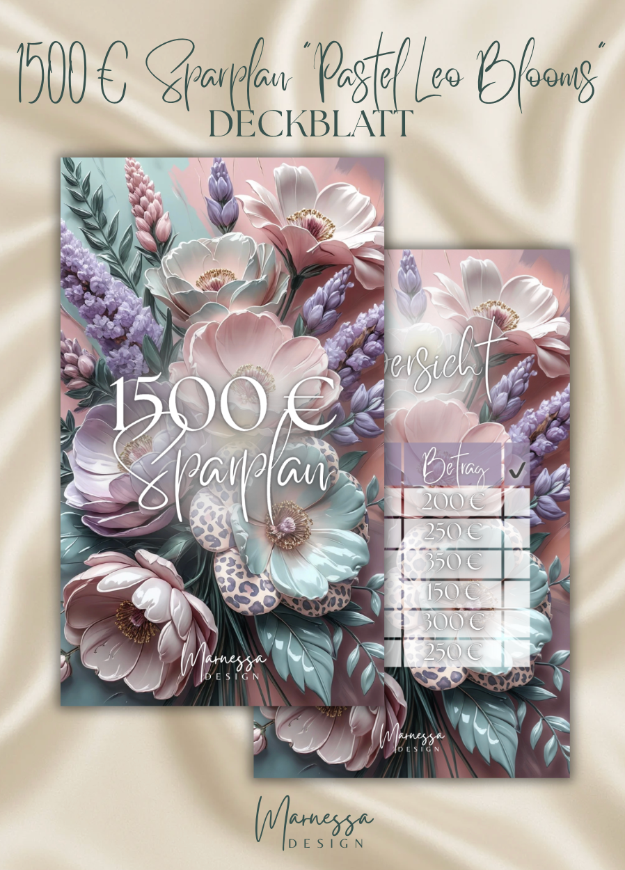 1500 € SPARPLAN | BUNDLE "PASTEL LEO BLOOMS" | matt foliert | A6
