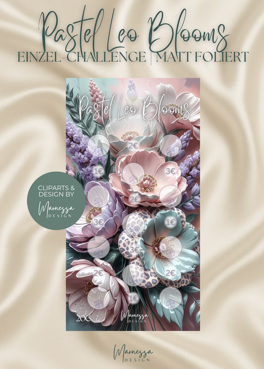 PASTEL LEO BLOOMS | Einzel-Challenge | Sparchallenge | matt foliert | A6