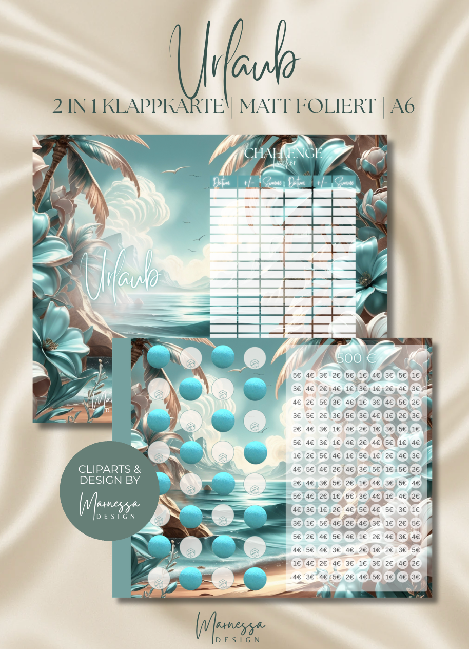 SPARZIELE | einzeln oder im Bundle | 2 in 1 Klappkarten zum einheften | matt foliert | A6