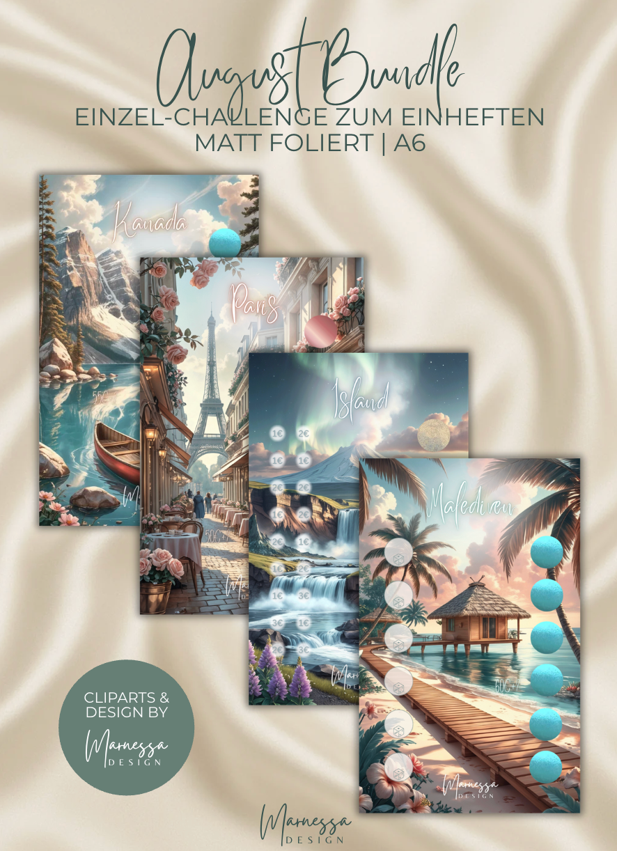 TRAVEL DREAMS COLLECTION | Einzel-Challenges zum einheften | matt foliert | A6