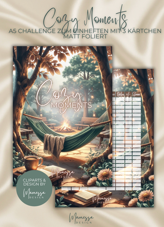 COZY MOMENTS  | Sparchallenge zum einheften | matt foliert | A5
