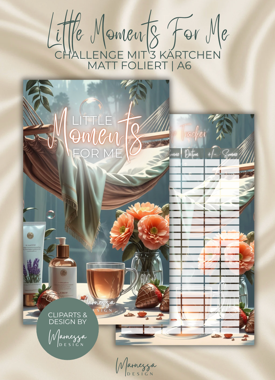 LITTLE MOMENTS FOR ME  | Sparchallenge zum einheften | matt foliert | A6
