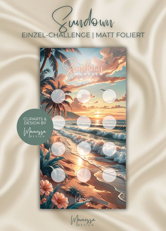 SUNDOWN | Einzel-Challenge | Sparchallenge | matt foliert | A6