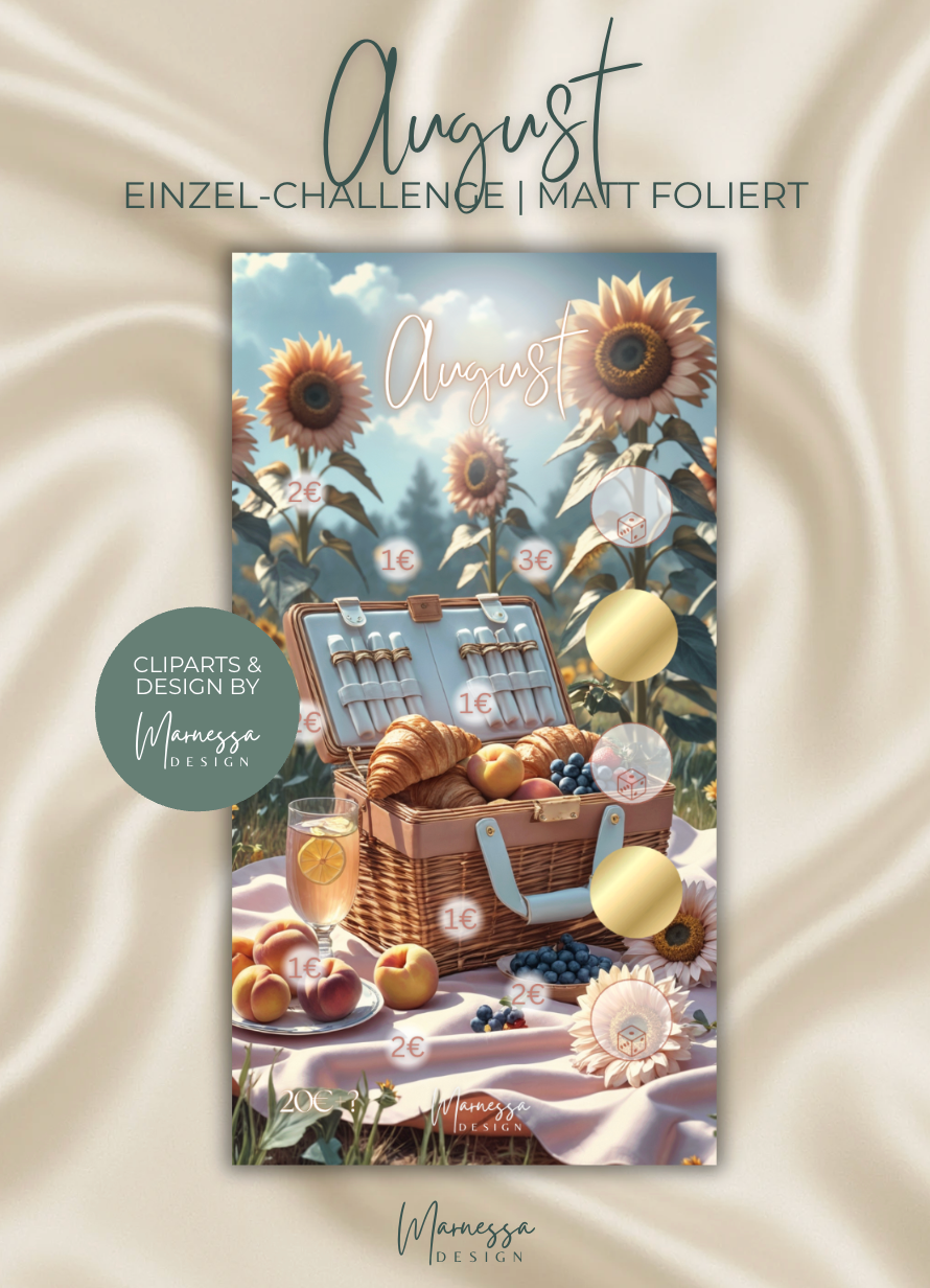 AUGUST | Einzel-Challenge | Sparchallenge | matt foliert | A6