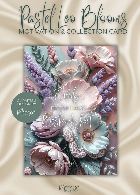 Postkarte | MOTIVATION & COLLECTION CARD | PASTEL LEO BLOOMS