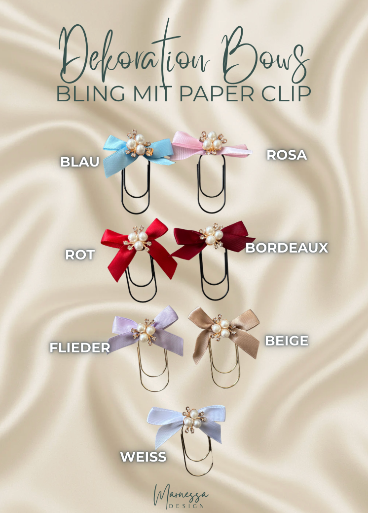 DECORATIONS BOWS "BLING" | mit Paperclip
