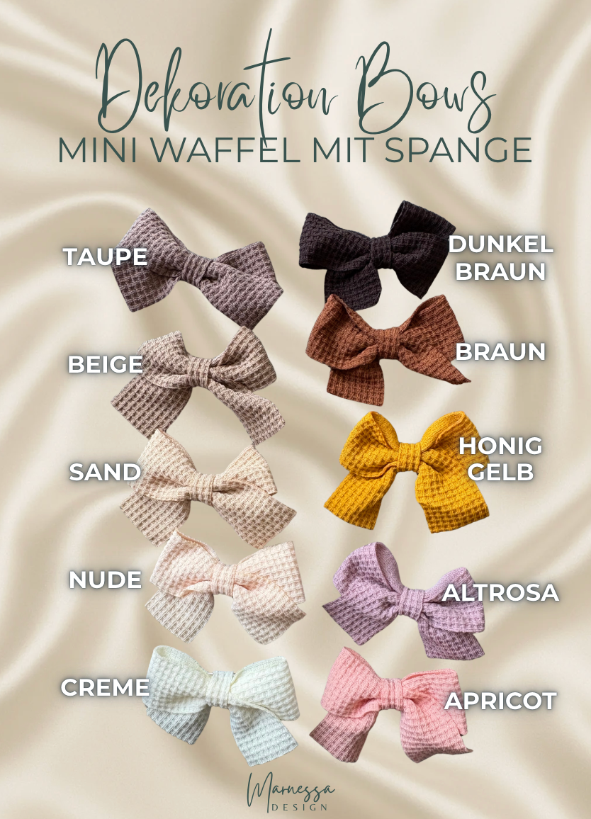 DECORATIONS BOWS "MINI WAFFEL" | mit Spange