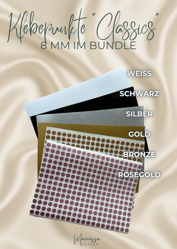 "CLASSICS" Klebepunkte Bundle | 8mm | 6 Farben je 280 Klebepunkte
