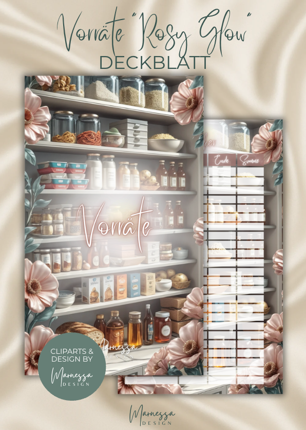 DECKBLÄTTER "ROSY GLOW" EINZELN | Trennblatt | Deckblatt | matt foliert | A6