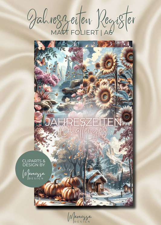 JAHRESZEITEN | 4er Register | ROSY GLOW | matt foliert | A6