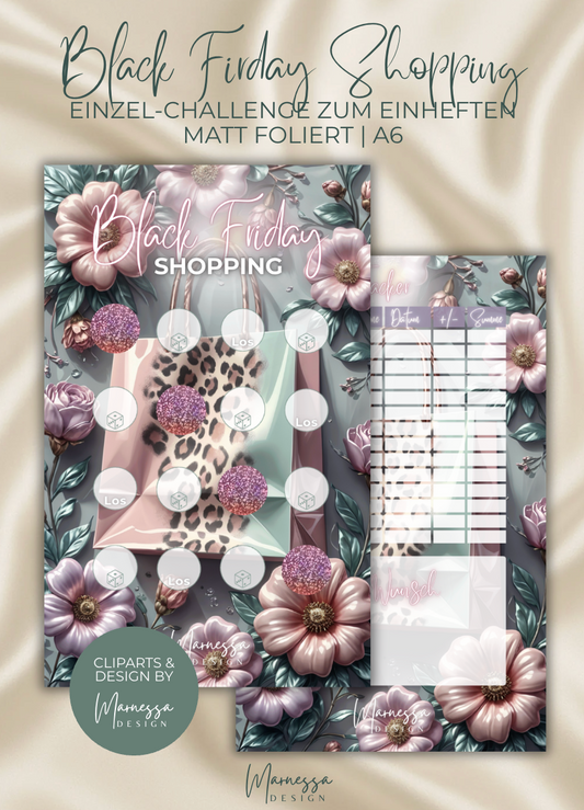 BLACK FRIDAY SHOPPING "PASTEL LEO BLOOMS" | Einzel-Challenge zum einheften | matt foliert | A6