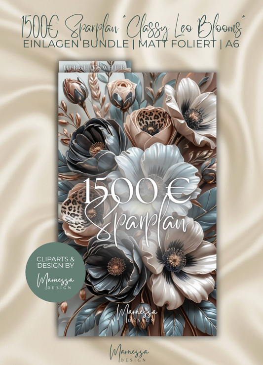 "CLASSY LEO BLOOMS" SPARPLAN | 1500 € | matt foliert | A6 (B-WARE)