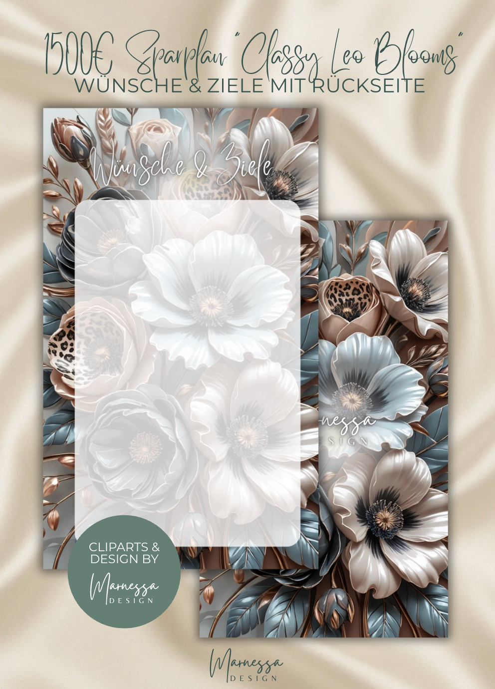 "CLASSY LEO BLOOMS" SPARPLAN | 1500 € | matt foliert | A6 (B-WARE)